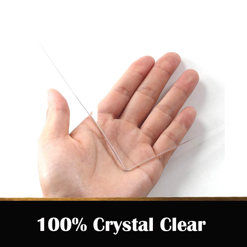 2 Sets 18x24 inch Clear Plastic Table Protector PVC Tablecloth Cover Vinyl Table Cloths Easy Clean Waterproof Heat