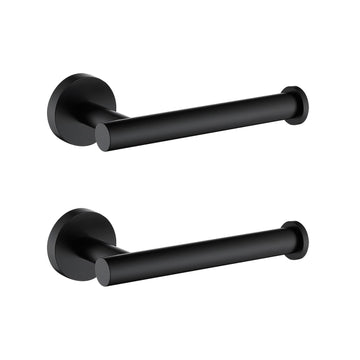 Toilet Paper Holder Stainless Steel Round Size Matte Black 2 Pack