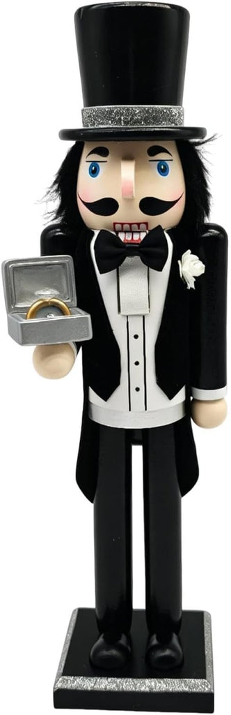 Wooden Bride & Groom Wedding Nutcracker Figures