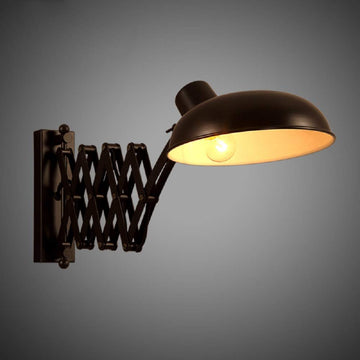 Wall Lamp Adjustable Arm Wall Sconce Industrial Scissor Extendable Accordion Wall Mounted Lamp in Black