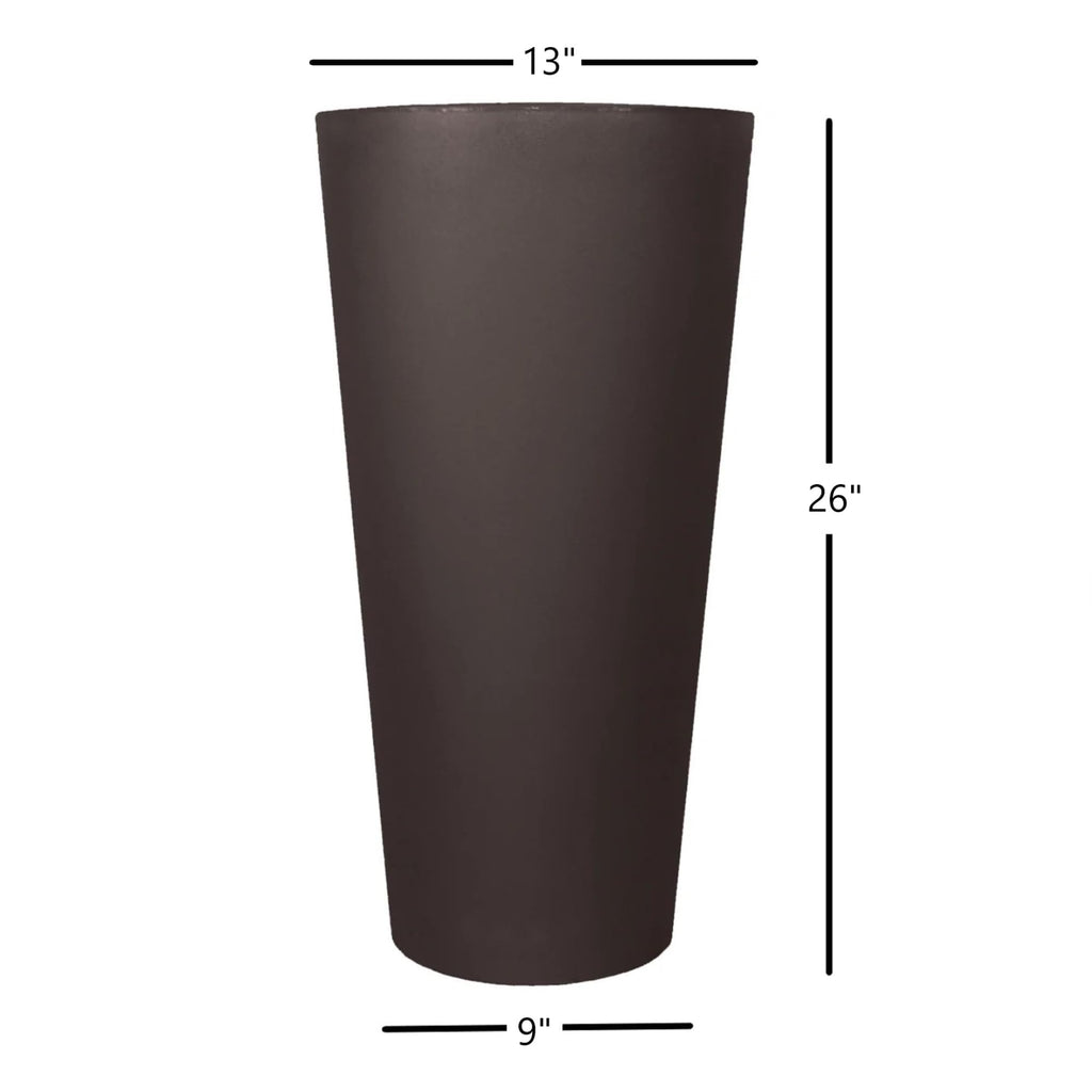 Cosmopolitan Tall Round Garden Planter, 26", Espresso