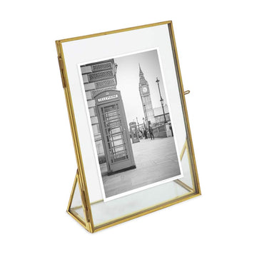 Jacobs 5x7 Gold Vertical Floating Photo Frame ClaspLock&Angled Base