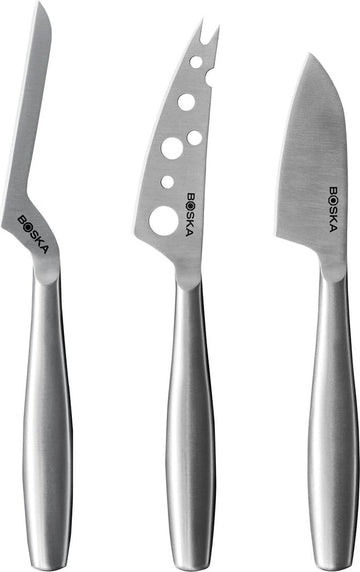 Stainless Steel Cheese 3 Knife Set - Copenhagen for All Types of Cheese - Multi-Functional Cheese Slicer - Handheld