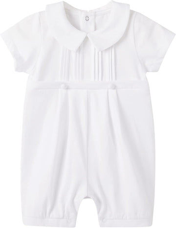 Baby Boy Baptism Outfit Cotton Romper