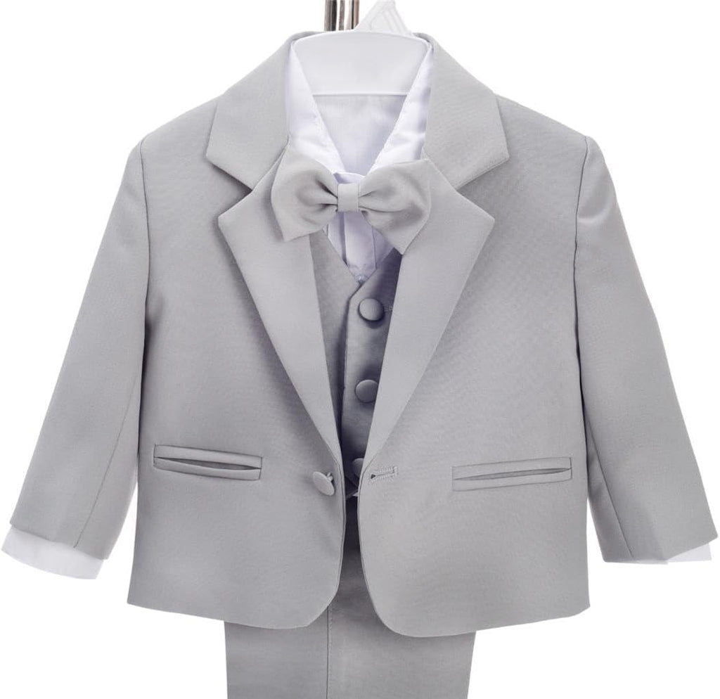 Boys 5 Pcs Formal Tuxedo Suits, Baby Toddler Size 3M to 8Y