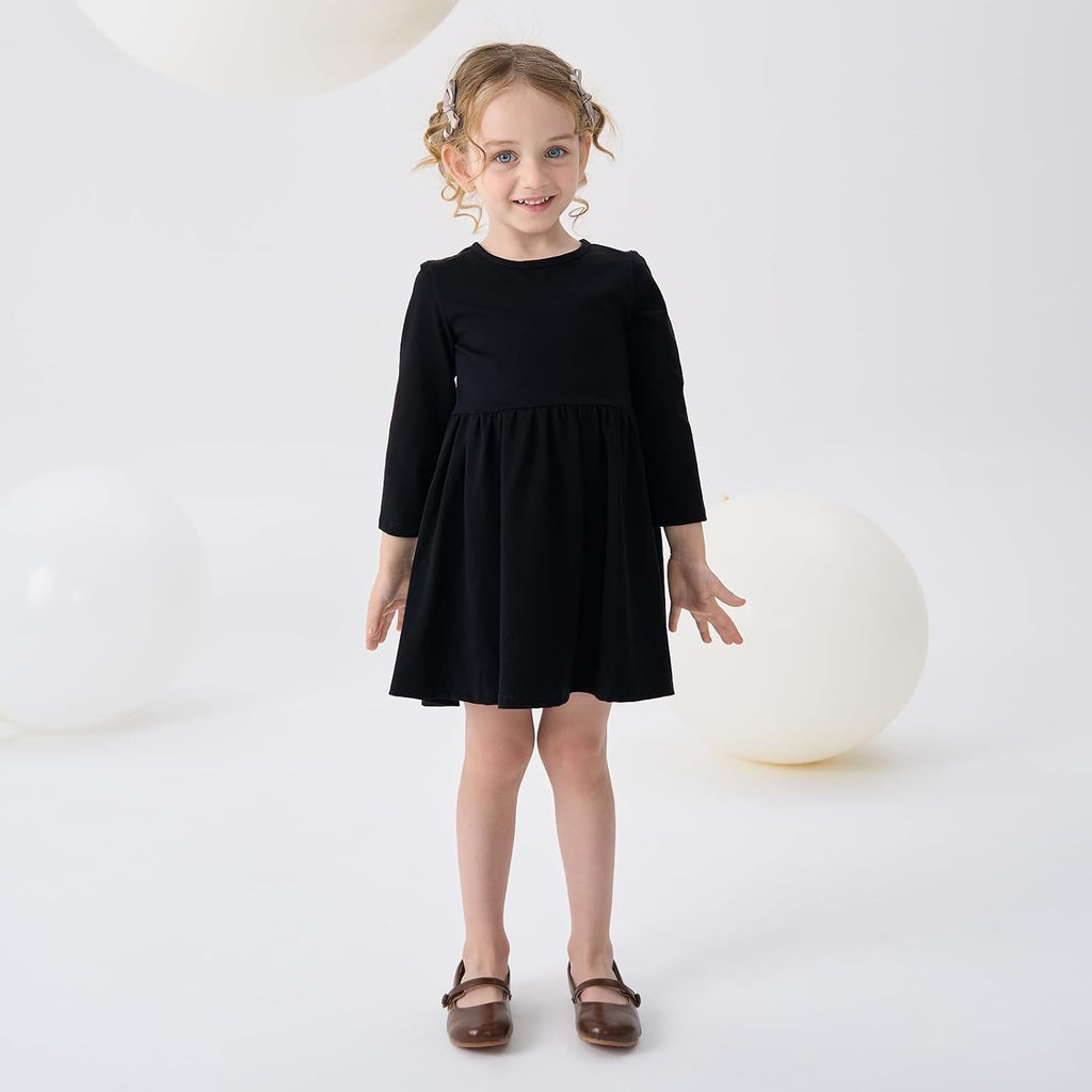 Baby Toddler Girl Dress Playwear Solid Color Dresses