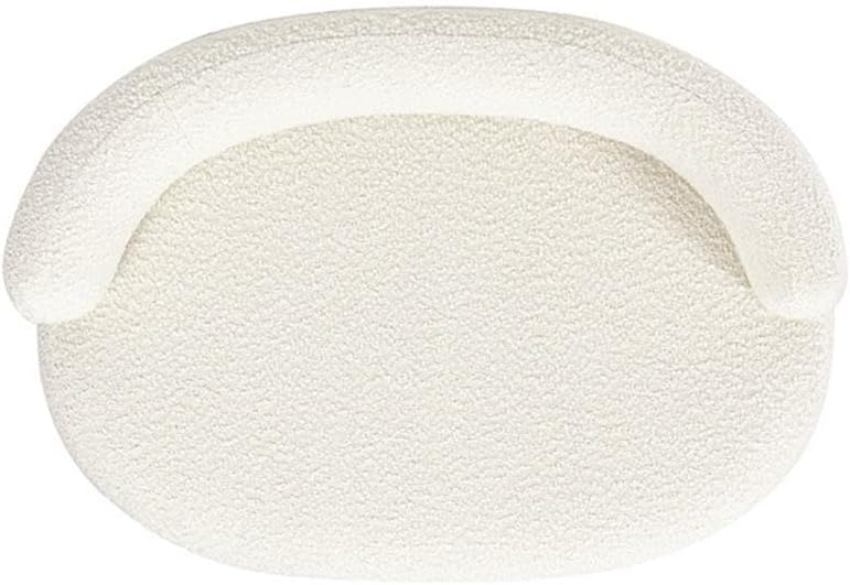 Shep 36" Curved Medium Size Dog Sofa Bed, Ivory White Boucle