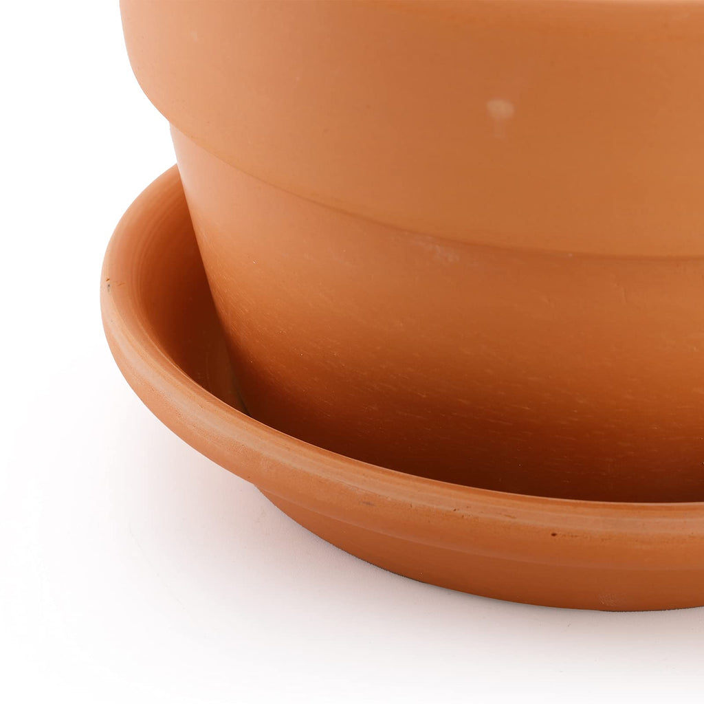 4 Pack Terracotta Pots with Saucer, 6 Inch Large Terra Cotta Plant Pot with Drainage Hole, Clay Flower Planter Pot