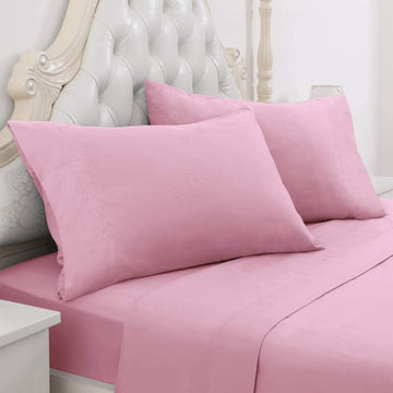 Premium Pima Cotton Sheet Set 600 Thread Count with Inch Deep Pockets, Twin-Baby Pink