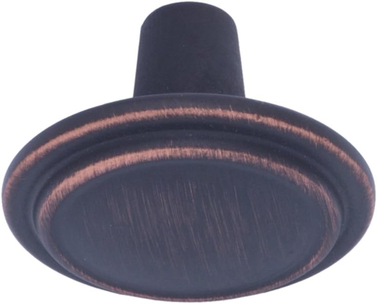 Straight Top Ring Cabinet Knobs and Drawers, 1.25-inch Diameter, Oil Rubbed Bronze, 25-Pack