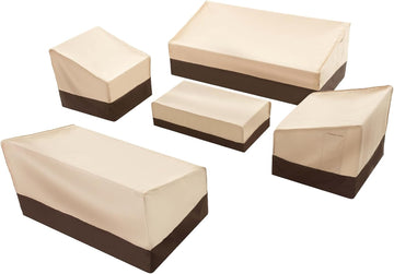 Patio Furniture Cover Set, 5 Piece Outdoor Furniture Cover Waterproof, 600D Heavy Duty Lawn Patio Set Covers