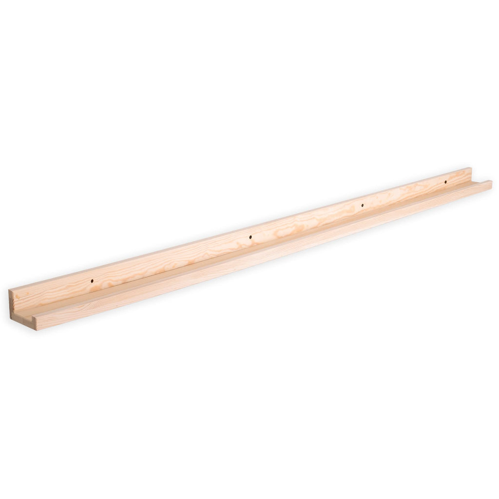 Ted 60" Wall Mount Narrow Extra Long Picture Ledge Photo Frame Display - Wooden Floating Shelves Office Kitchen