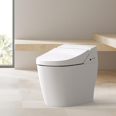 Smart One-Piece Elongated Toilet with Auto Open/Close Lid, Dual Auto Flush, Heated Seat, ADA Comfort Height