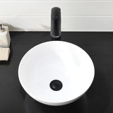 Round Bathroom Sink- VASOYO 13x13 Inch Small Vessel Sink Above Counter Bathroom Vanity Sinks White Porcelain Ceramic