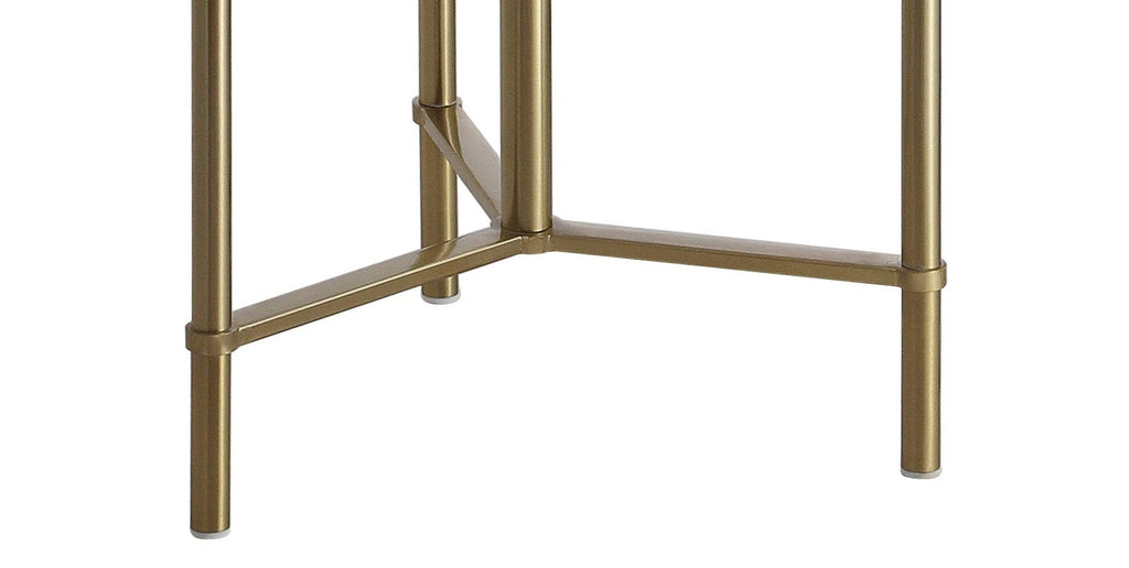 Chuck 59" Metal and Glass Side Table Floor Lamp, Brass Gold