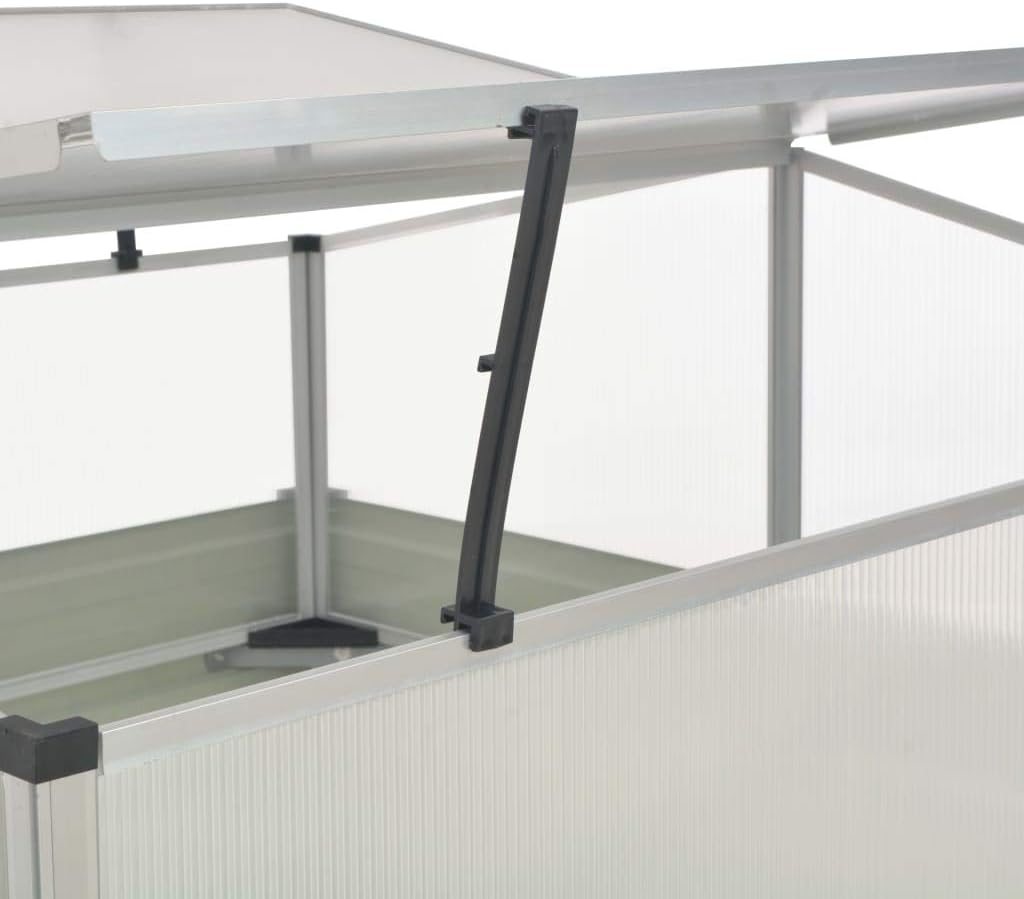 Galvanized Raised Garden Bed with Greenhouse Cover, 39.4" x 39.4" x 30.3" Square Cold Frame Greenhouse, Open Bottom
