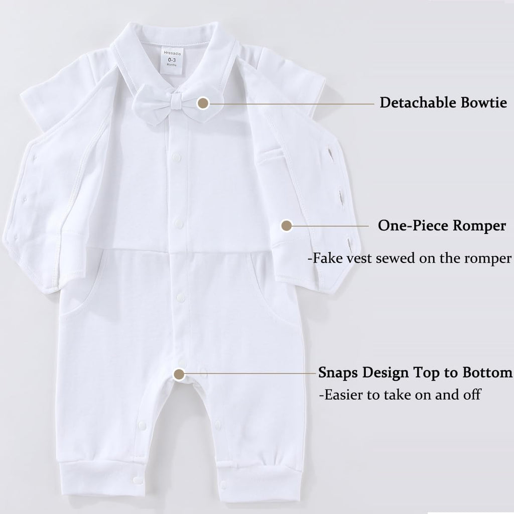 Baptism Outfit Baby Boys Christening Romper