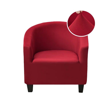 Stretch Barrel Club Chair Covers Burgundy Tub Sofa Slipcover