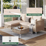 Wicker Outdoor Patio Furniture Set - Conversation | All-Weather Resistant with Thick Cushions for Patio, Garden & Porch