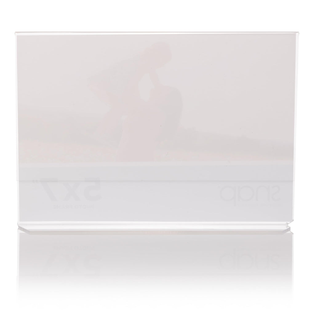7x5 Clear Picture Frame 12 Pack: Frameless L-Shape Desktop Stand, Photo Frame and Sign Holder, Clear Acrylic Style