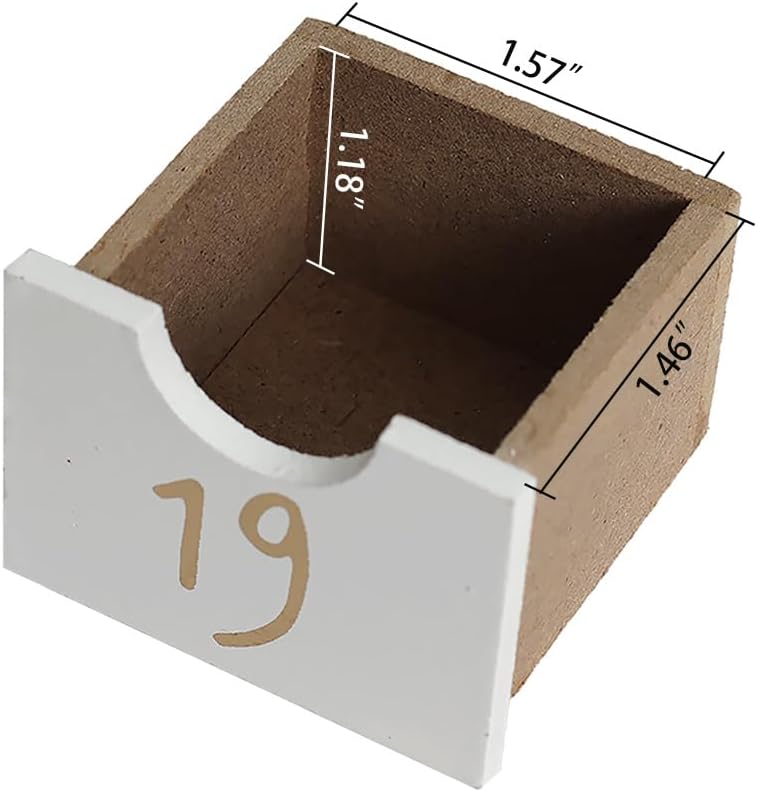 Christmas Wooden Advent Calendar with 24 Drawers to Fill Small Gifts Christmas Scene with LED Lights Countdown to