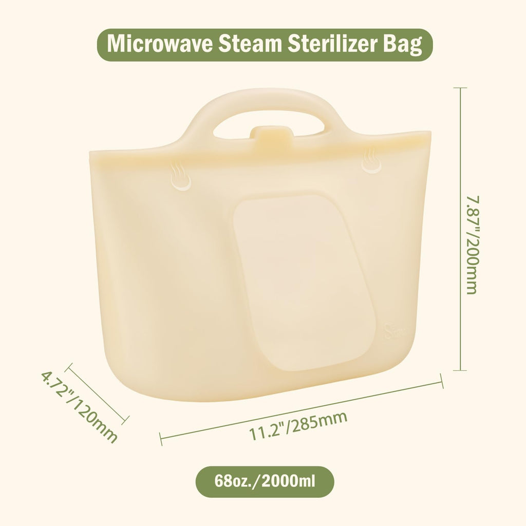 Microwave Steam Sterilizer Bags for Baby Bottles, Potable Bottle Sterilizer Bag, Clear Yellow