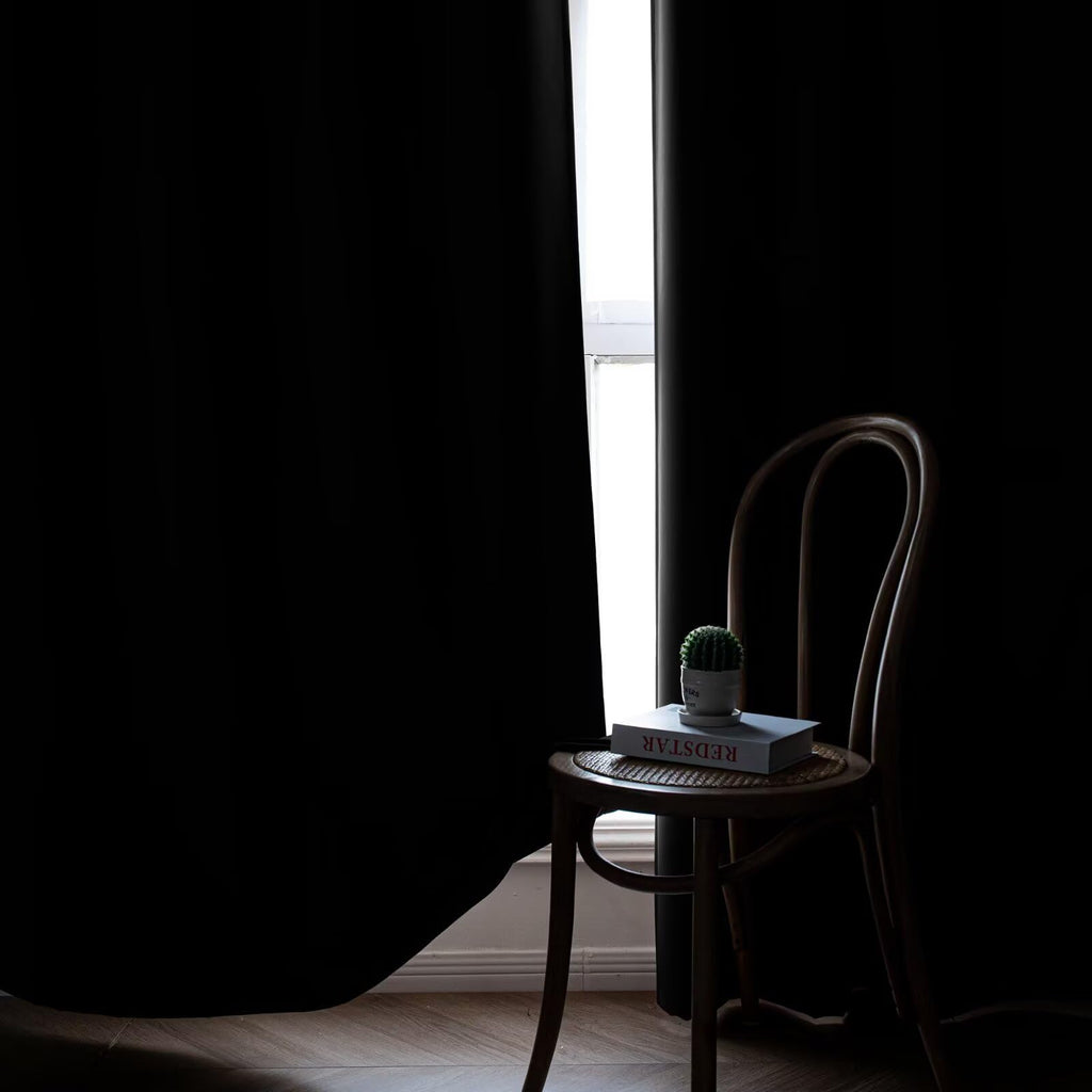 Blackout Curtains Black 100" W x 84" L