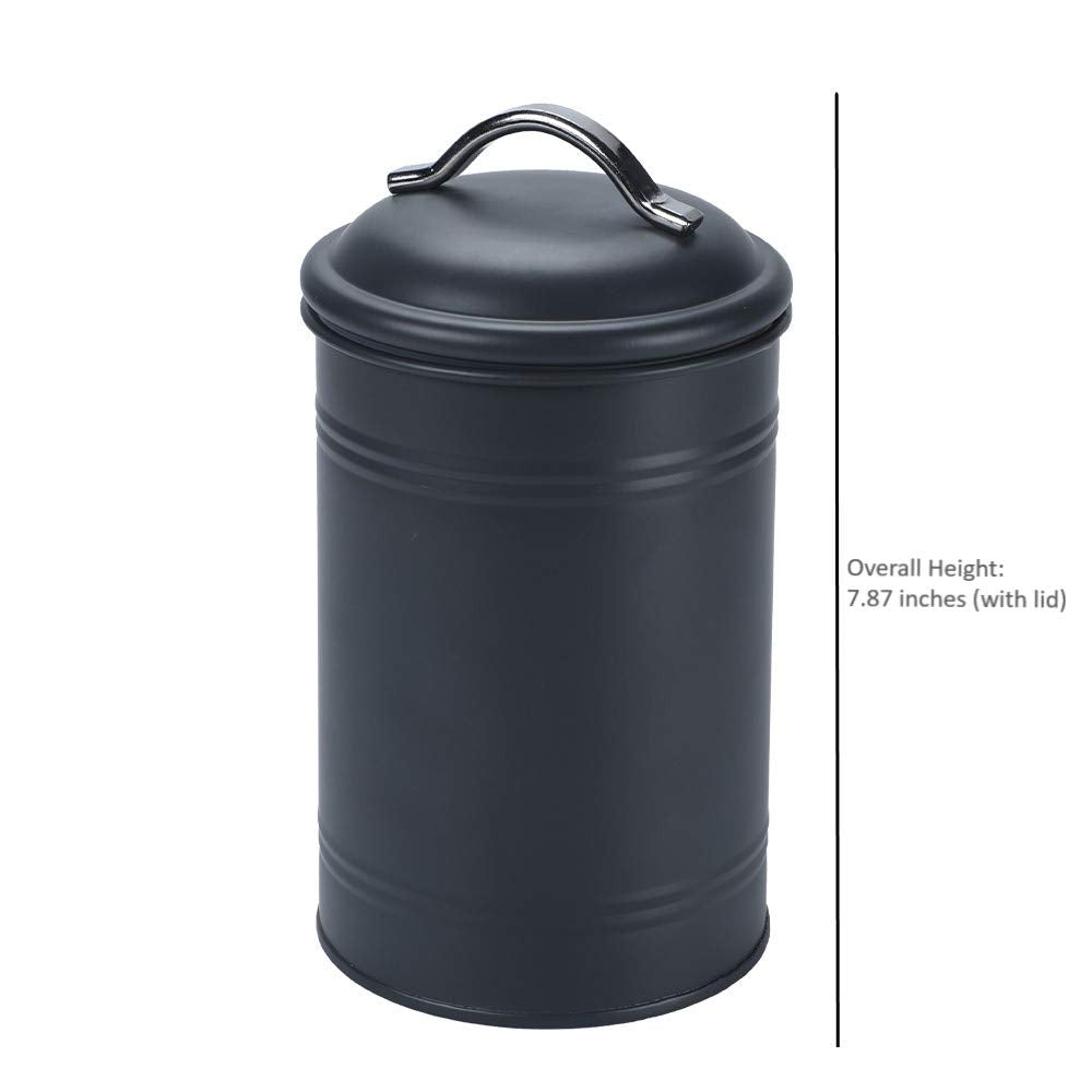 Airtight Kitchen Canister with Lid, Rustic Farmhouse Decor Container for Dry Food Sugar Coffee Tea, Charcoal Gray
