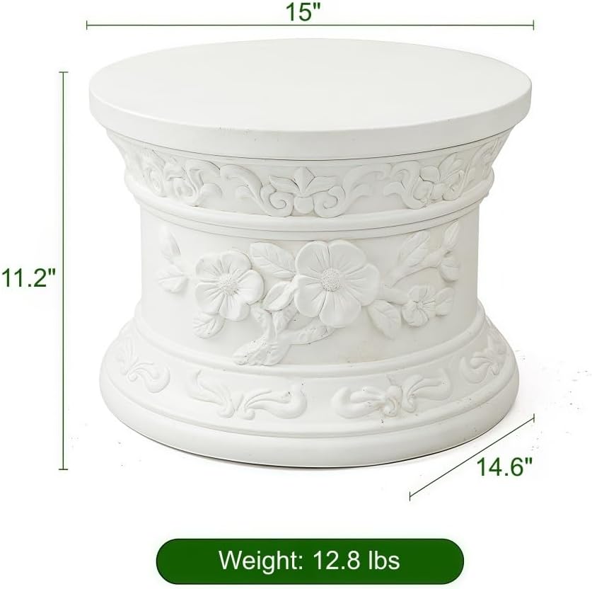 Elegant Roman Column Pedestal - Magnesium Oxide Garden Planter Urns for Villas, Courtyards & Weddings, Retro Outdoor