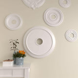 Crendon Ceiling Medallion, 24 1/8"OD x 4 3/8"ID x 2 1/4"P (Fits Canopies up to 4 3/8"), Factory Primed