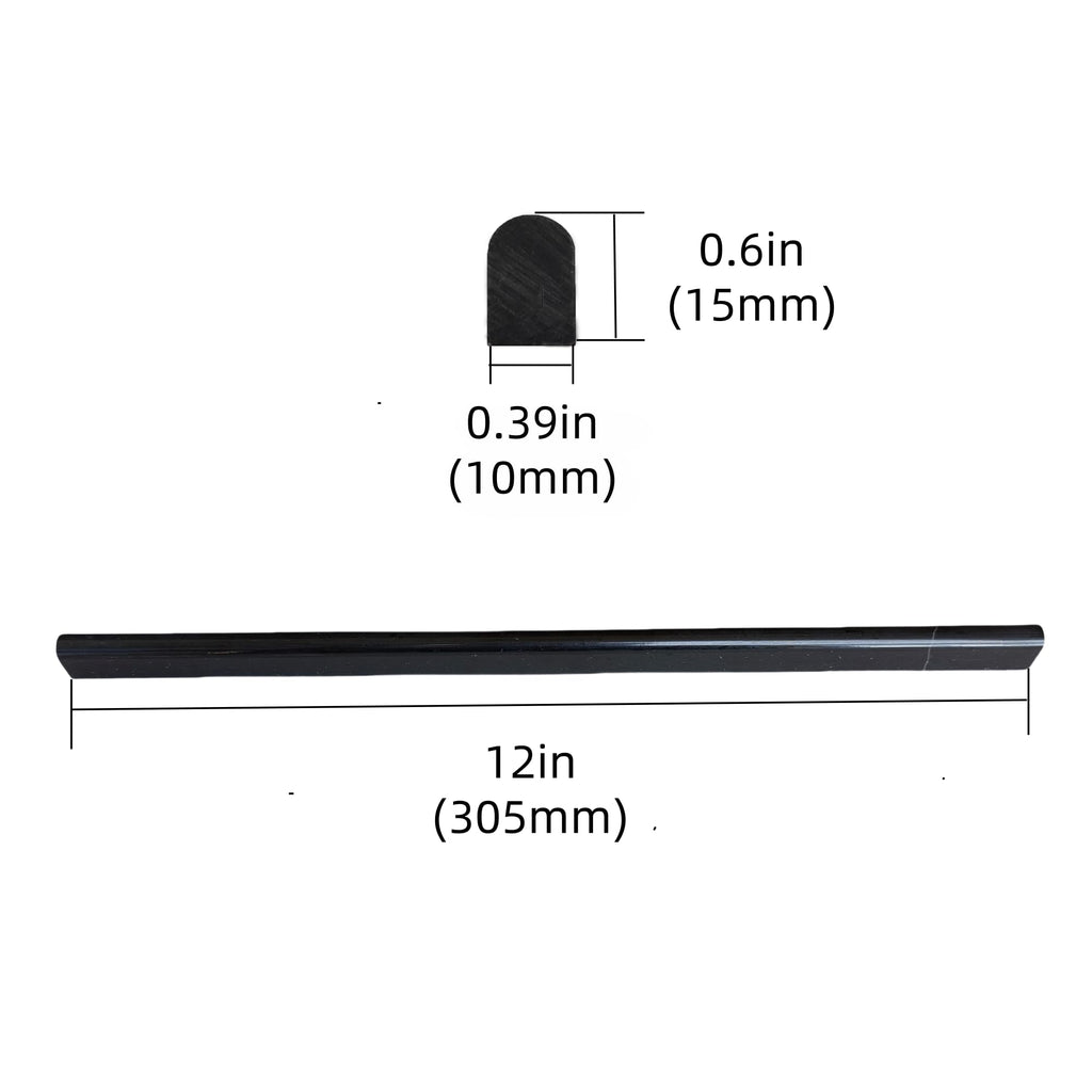 Black Marble Pencil Tile, 10 Pack 0.39in x 12in Marble Tile Edge Trim Polished Backsplash, Bathroom and Shower Walls
