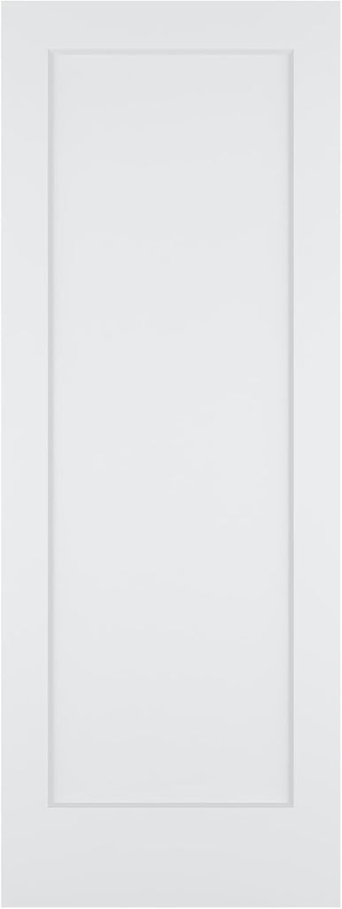 30"x80" 1-Panel Prefinished Laminate White Hollow Core Door Slab, Pre-Assembled Waterproof Shaker Style Interior Door
