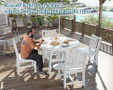 5-Piece HDPE Outdoor Patio Furniture Set - Dining | White All-Weather Resistant for Backyard, Garden & Porch