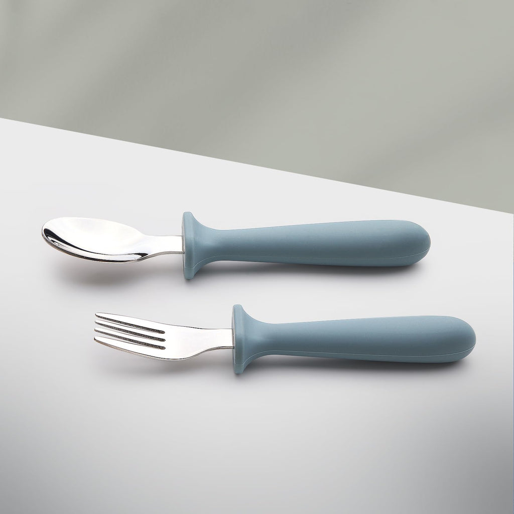 2 Pack Silicone Suction Plates for Baby, Spoons and Forks Set