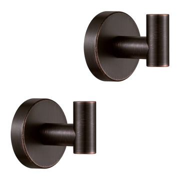 Bronze Towel Hooks, Bathroom Robe Hook Oil Rubbed, Bath Farmhouse Coat Clothes Hook Wall Mounted Rustic 2 Pack