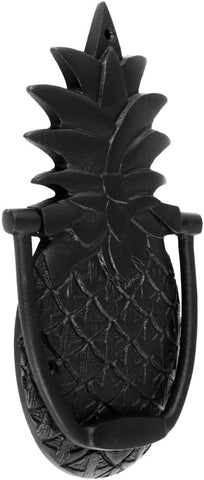 ᴹ Heavy Pineapple Door Knocker - Solid Brass Construction, Black Finish, 8 Inch Long with Mounting Hardware
