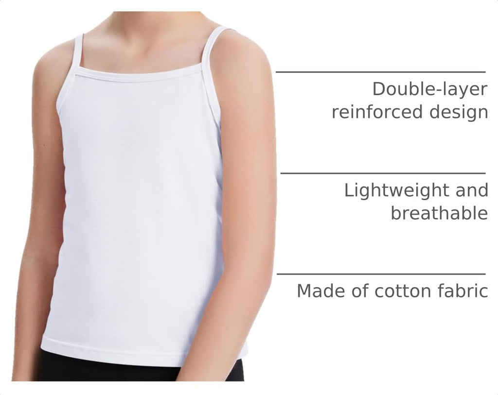 Girls Undershirts 5 Pack Toddler Camisole Adjustable Straps Tops