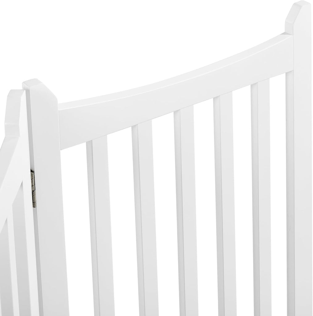 Freestanding Wooden Dog Gate, 36in H 4-Panel Pet Barrier