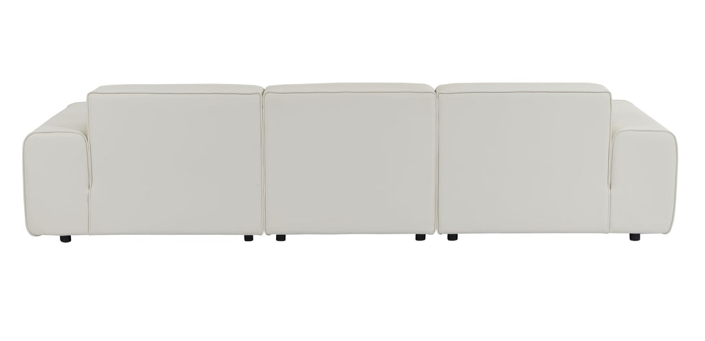 134" Oversized Minimalist-Modern Modular Sectional Sofa, Low Profile Feather Deep Seats Upholstered in Imitation