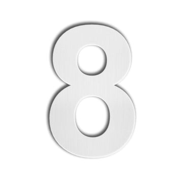 12 Inch Floating House Number 8 - Brushed 304 Stainless Steel