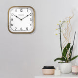 Presentime & Co 10" Anton Vintage Square Clock, Silent No Ticking, Wall & Mantel 2 in 1 Clock, Desk and Shelf Clock