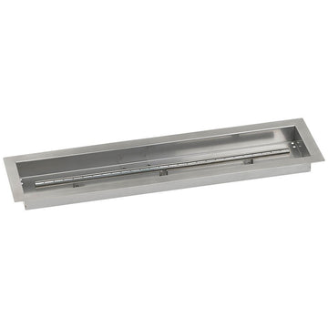 Fireglass Stainless Steel Linear Drop-in Fire Pit Pan and Burner, 30 by 6-Inch
