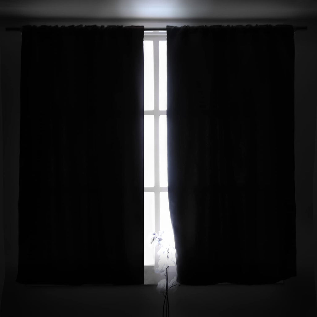 Dark Grey 84 Inch Blackout Curtains, 2 Window Panels