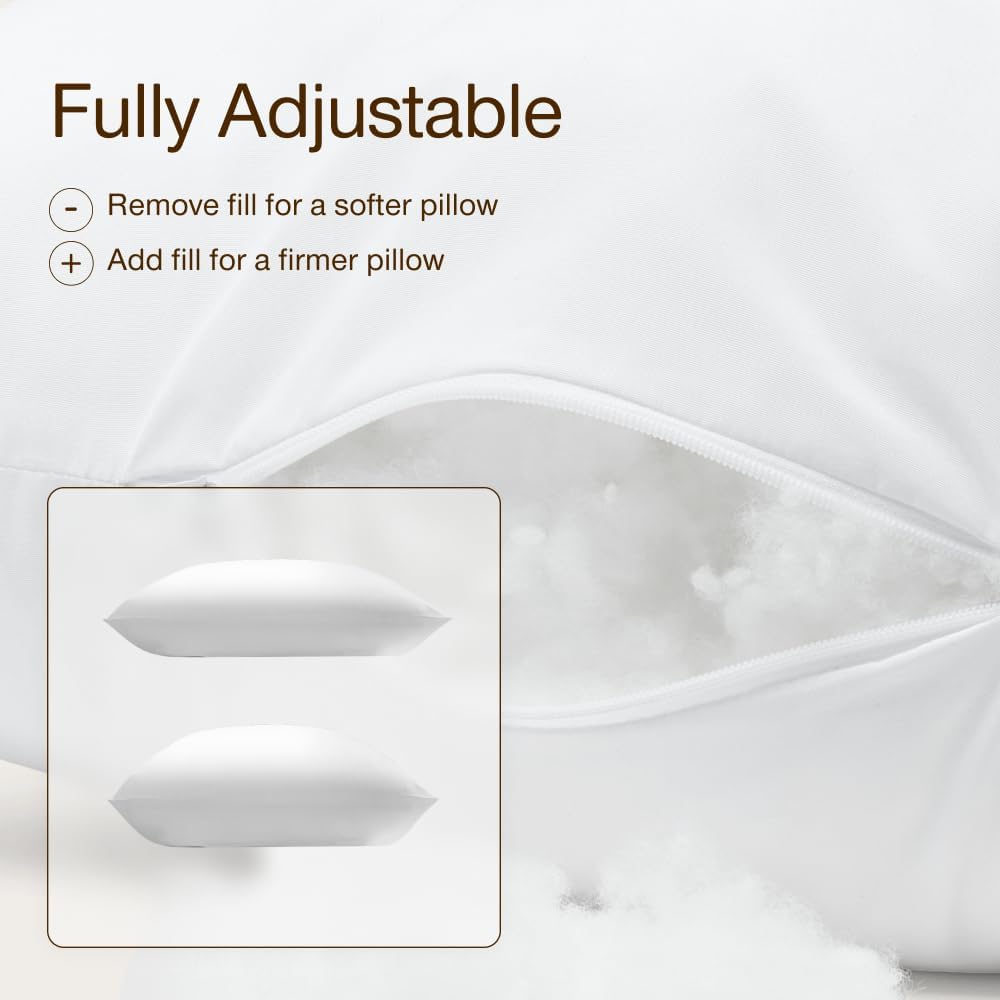 Essence Adjustable Throw Pillow Inserts 20x20, Adjustable Down Alternative Cushions for Couch, Bed, or - Set of 2