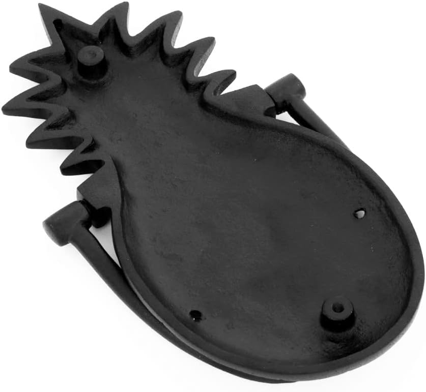 ᴹ Heavy Pineapple Door Knocker - Solid Brass Construction, Black Finish, 8 Inch Long with Mounting Hardware