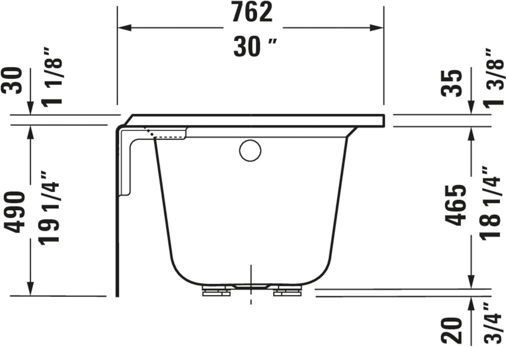 Architec 60" x 30" Alcove Soaking Acrylic Bathtub 700356000000090