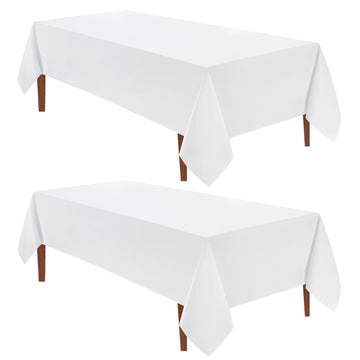 Classic Series 2 Pack 60x120inch White Rectangle Tablecloth