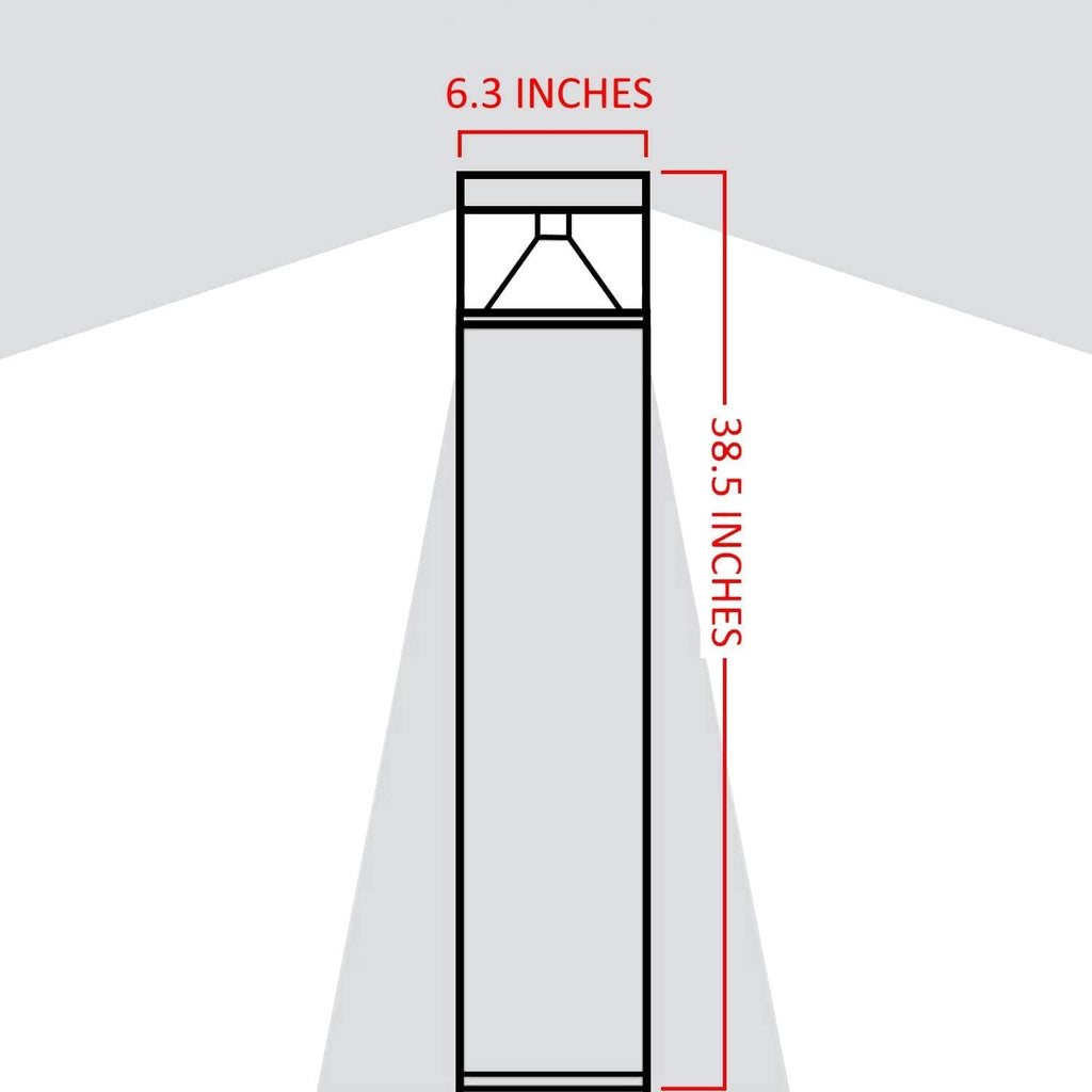 Bollard Light 39", 120-277V, 20W, 3CCT 3000-5000 Kelvin, Louvered Flat