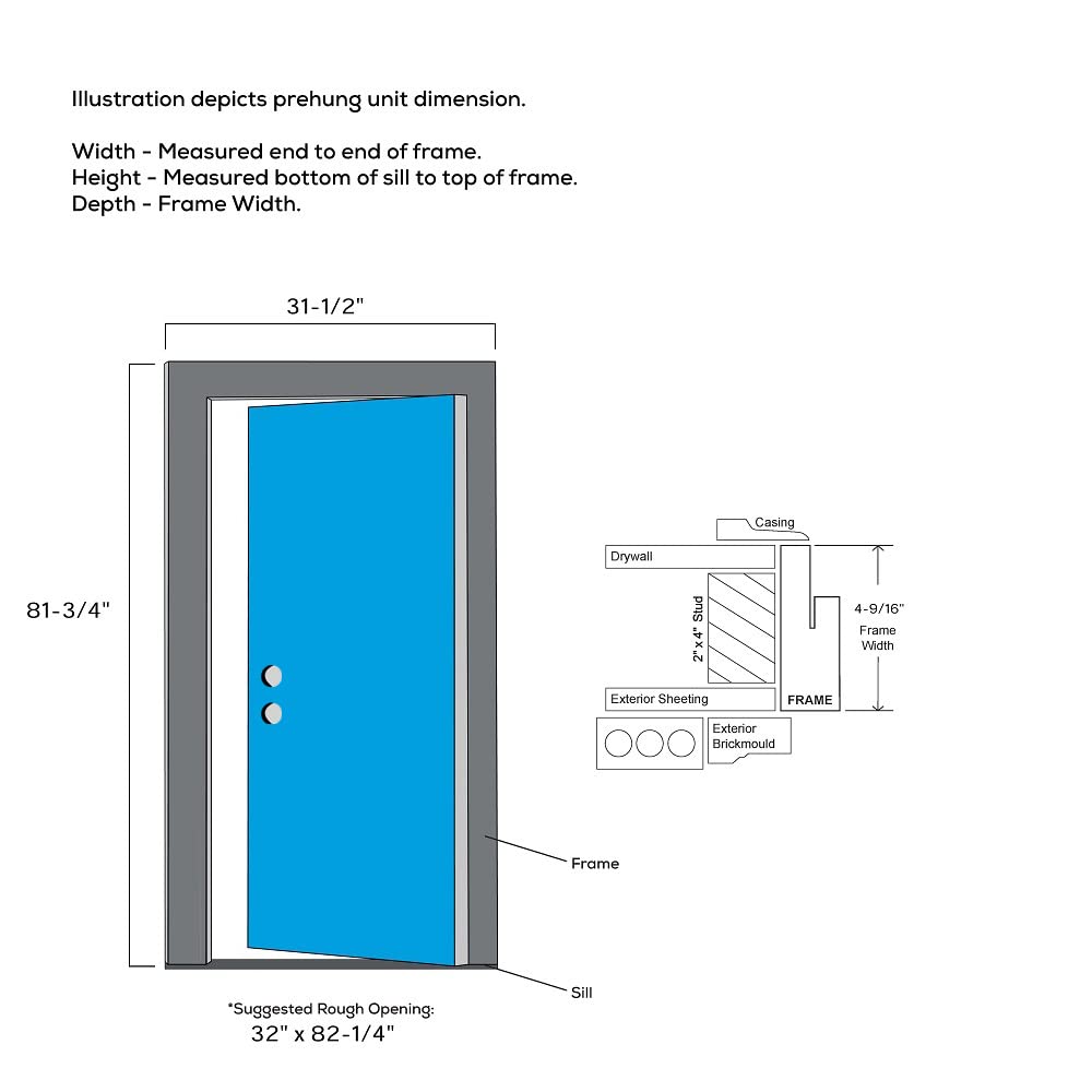 Fiberglass Smooth Primed, Right Hand in-Swing, Prehung Front Door, Full Lite, Clear Glass, 30" x 80"