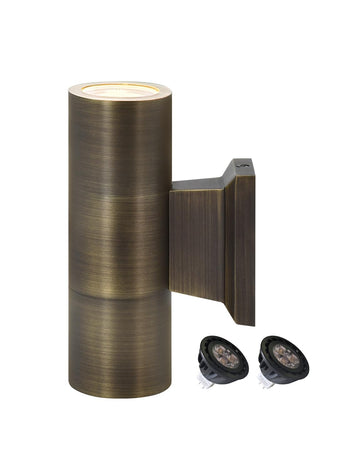 Solid Brass Outdoor Cylinder Wall Lights Bronze Finish 1 Pack